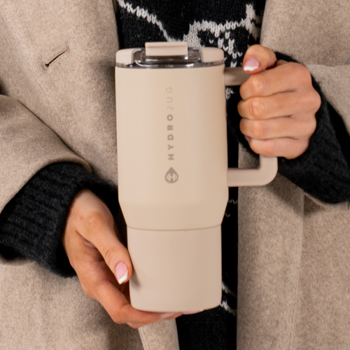 HydroJug Dune Coffee Traveler 20oz with Handle and Flip-Top Lid