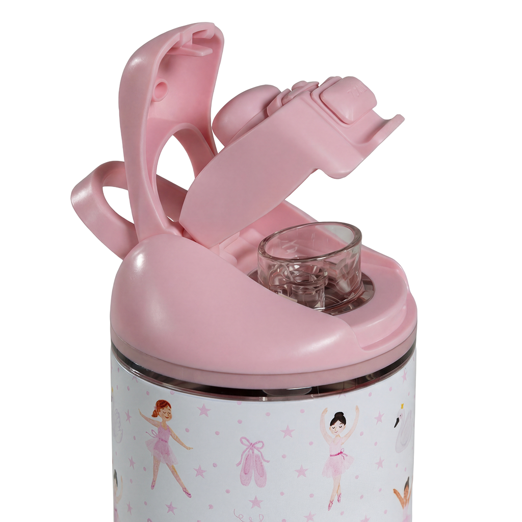 Close-up of HydroJug Ease2o Straw and Chug Lid in Ballerina 14oz