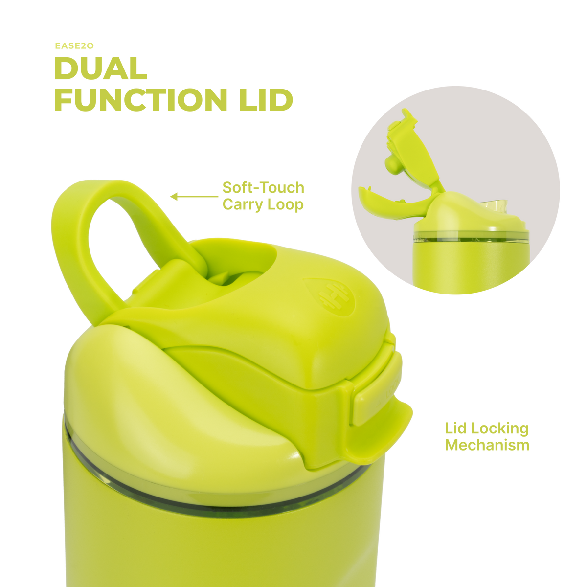 Lemon Lime Ease2o 24oz Dual-Function Lid with Soft-Touch Carry Loop