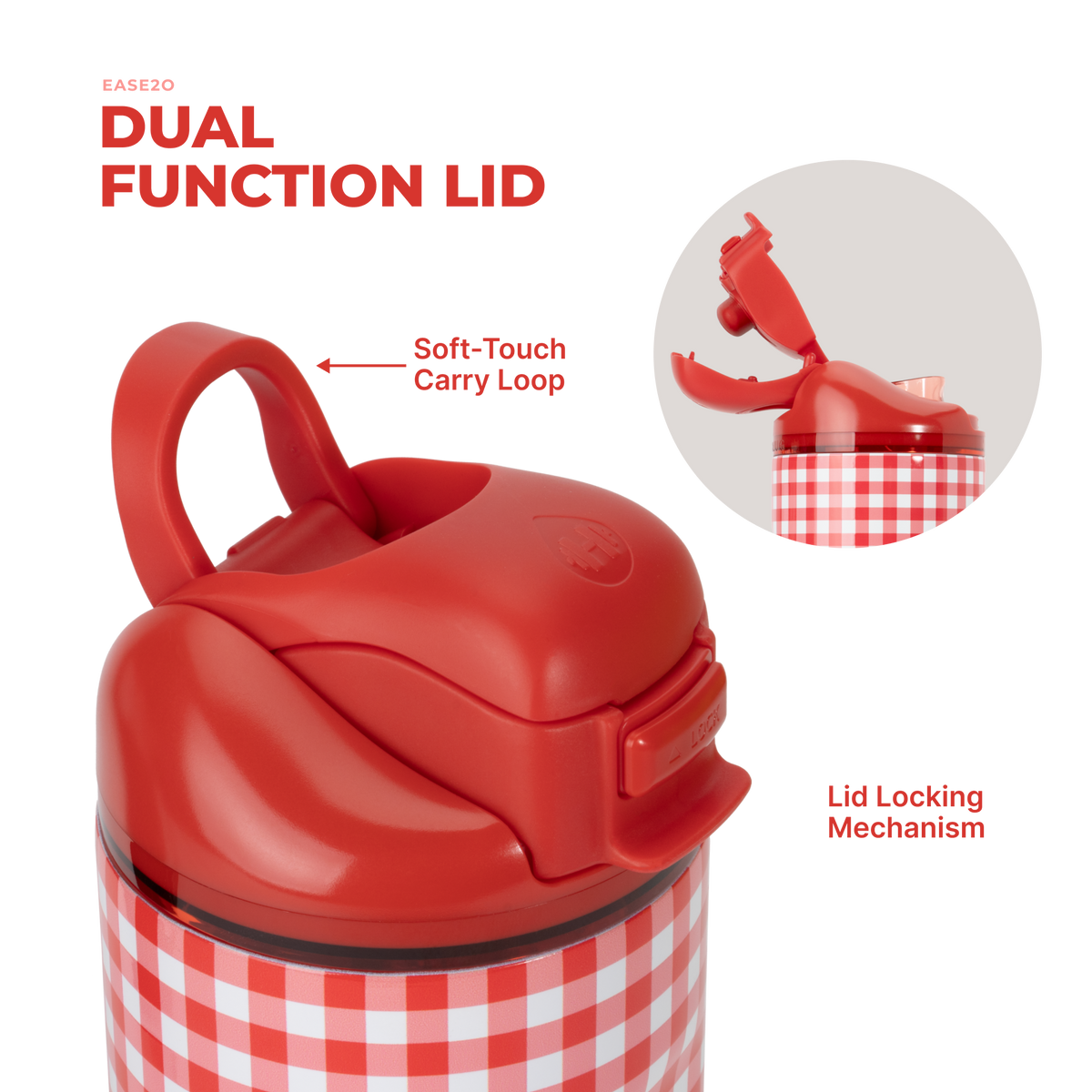 Summer Picnic Ease2o 24oz Dual-Function Lid with Soft-Touch Carry Loop