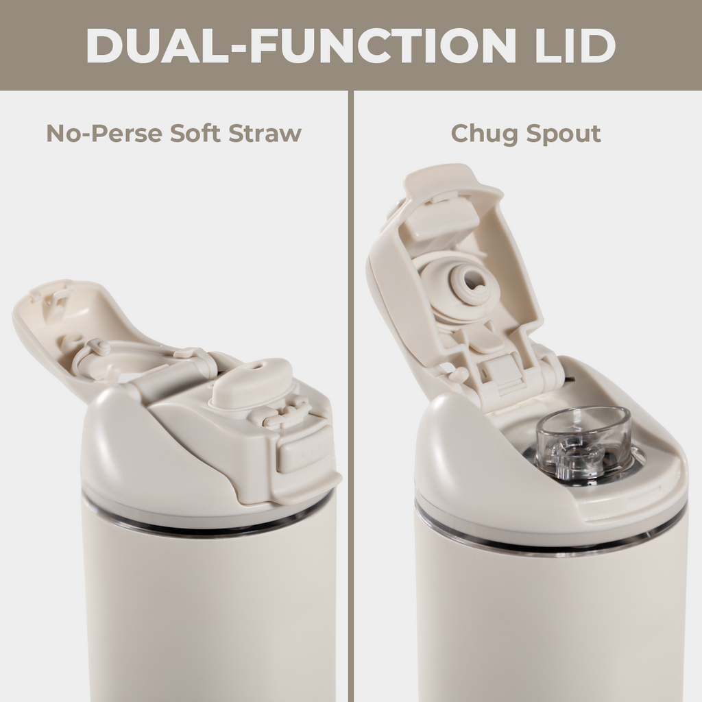 Linen 32oz Ease2o Lid: Soft Straw and Chug Spout Options