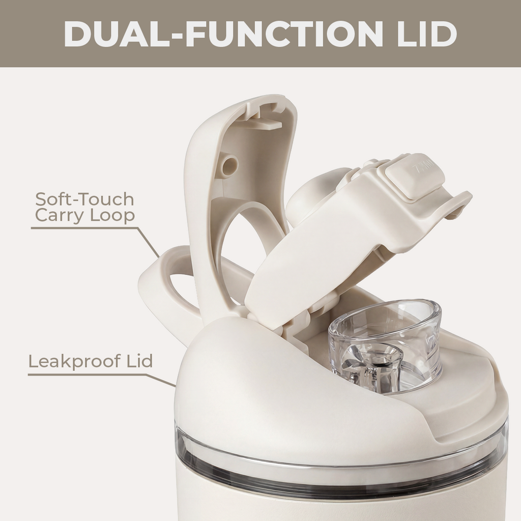 Linen Ease2o 40oz Dual-Function Lid with Soft-Touch Carry Loop