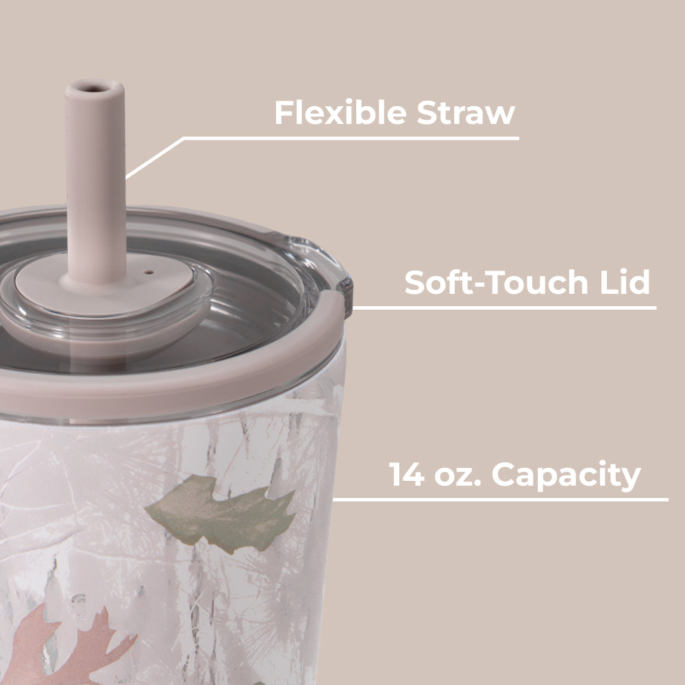 Camo Everyday Tumbler 14oz with Flexible Straw and Soft-Touch Lid