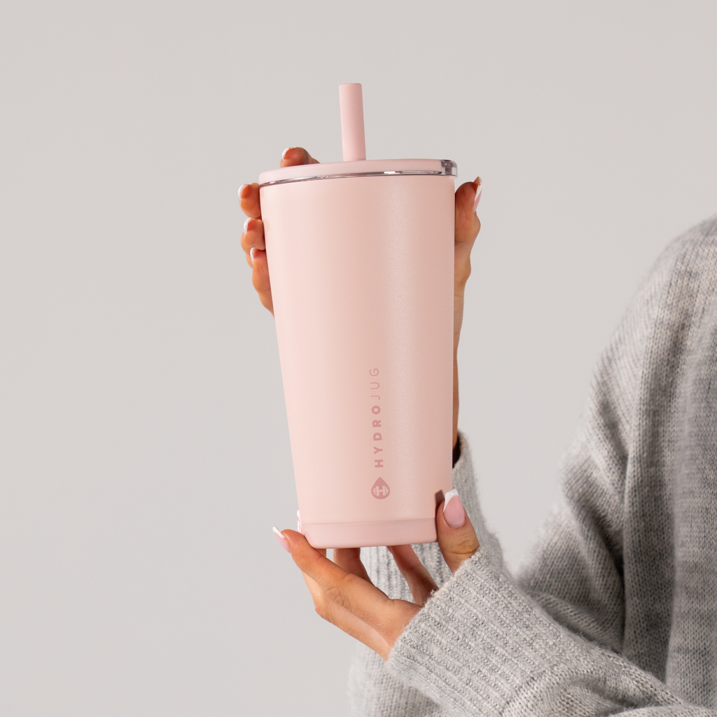 Hand Holding HydroJug Dusty Rose Everyday Tumbler 20oz