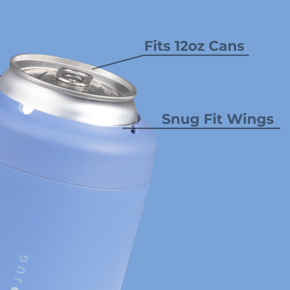 Light Blue Can Cooler Fits 12oz Cans with Snug Wings